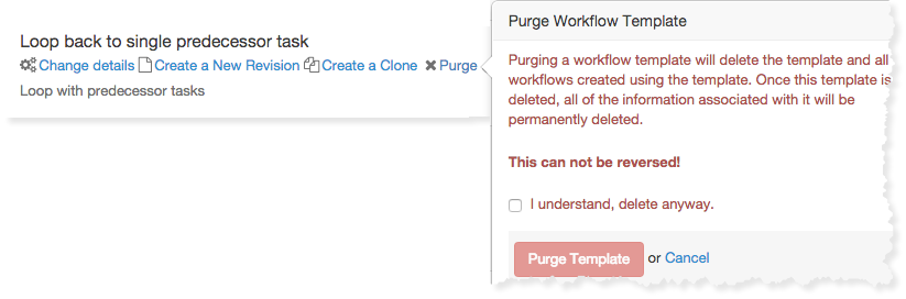 Purging a workflow